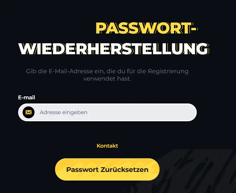 Password-Wiederherstellung für Boomerang Casino Anmeldung